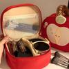 Red Storage Bag Velvet Cute Handbag Cartoon Fruit Makeup Bag  Data Cable Storage