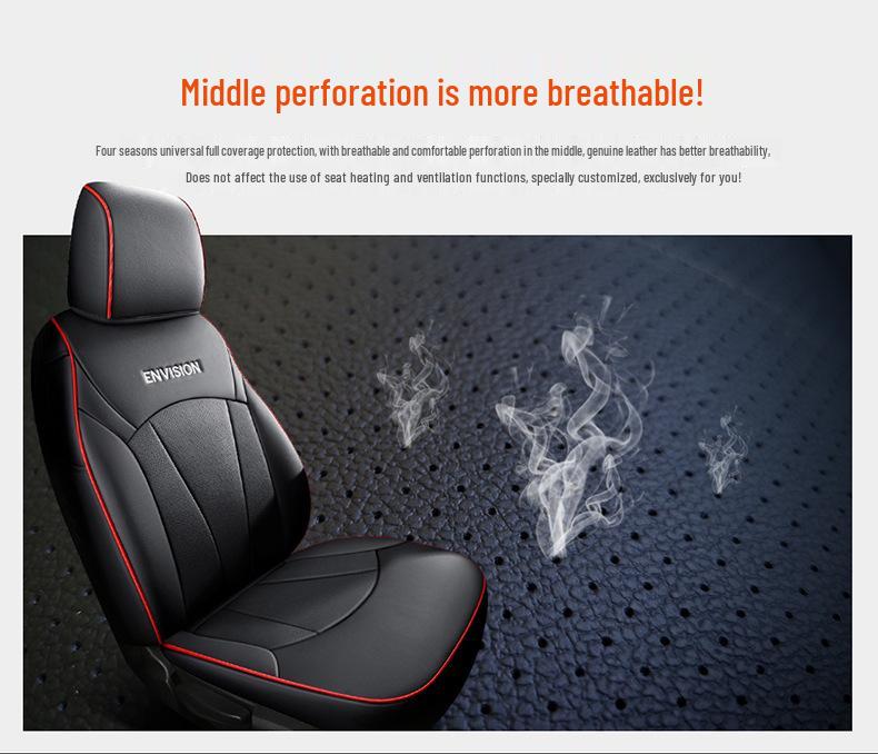 All-Season Genuine Leather Seat Cushion for Buick Envision - Five-Seater, Universal Fit