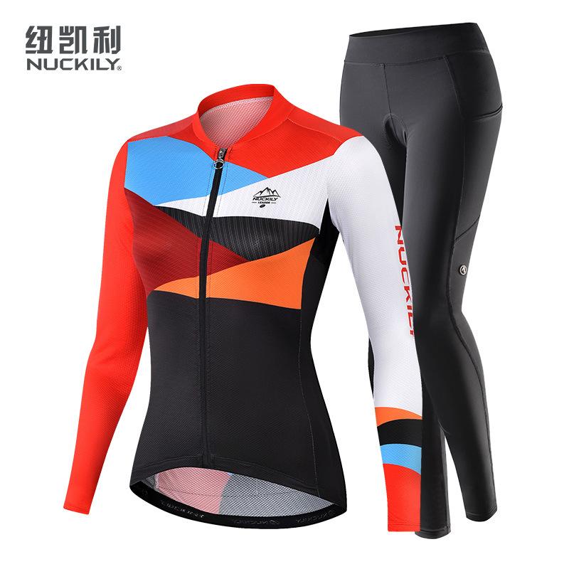 NUCKILY Women's Summer Riding Thin Long Sleeve Sportswear Bicycle Mountain Bike Riding Clothing Set Wholesale