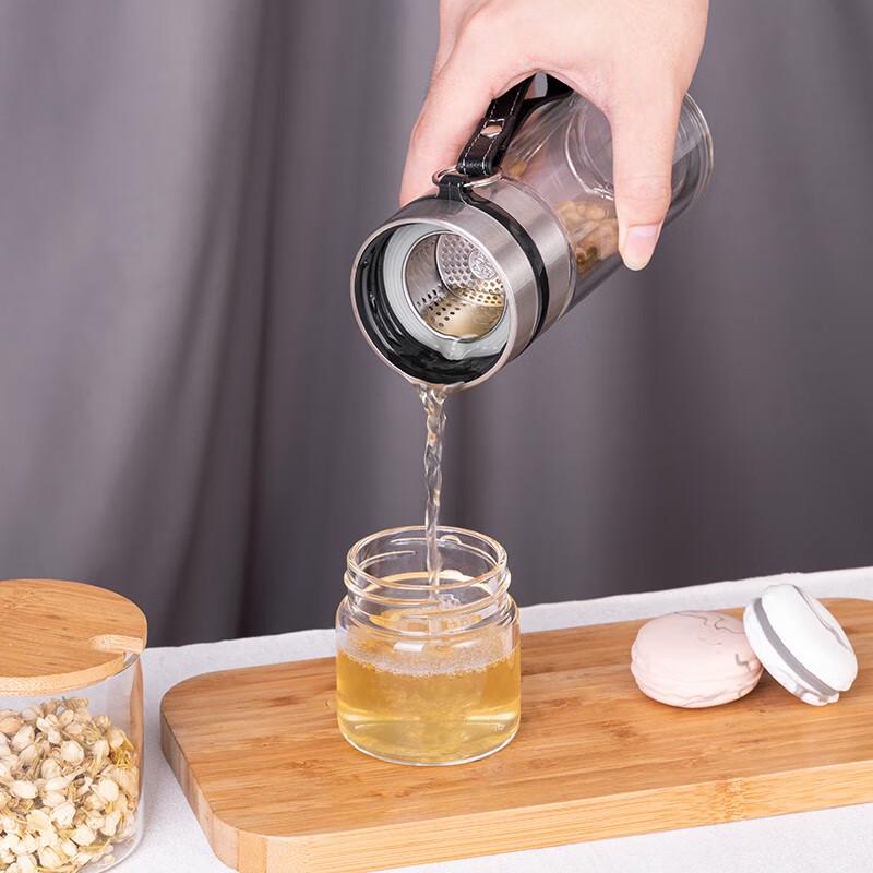 Стеклянная чайная бутылка Debo с двойными стенками и ситечком