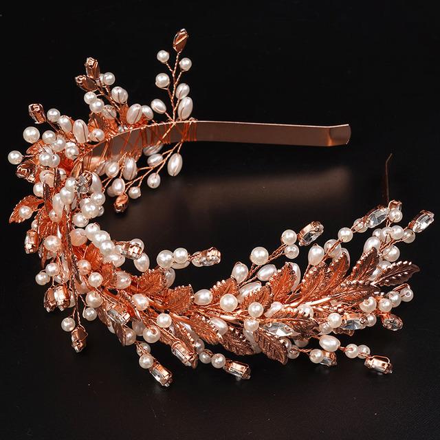 Trendy Preal Rhinestone Bridal Crown Luxury Alloy Leaf Wedding Hair Accessories For Women Brides Headdress Handmade Headpiece