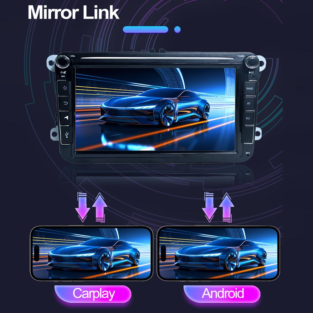 8-дюймовый Android автомобильный радиоприемник для Volkswagen VW Passat Touran Polo Golf Tiguan Skoda Seat Carplay мультимедийный плеер GPS Авторадио 2+64 ГБ