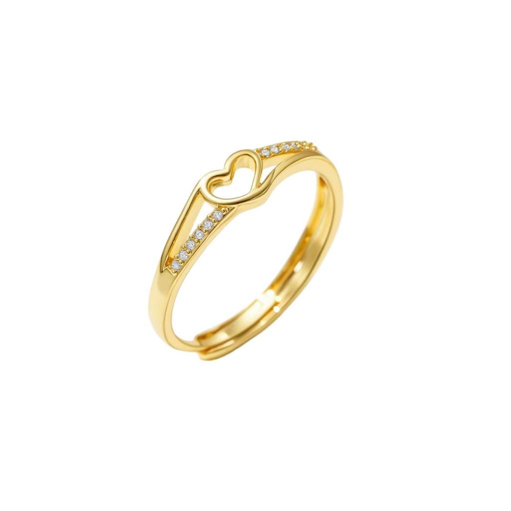 European Fashion Rhinestone Heart Ring for Women - Trendy Luxury Design with Zircon