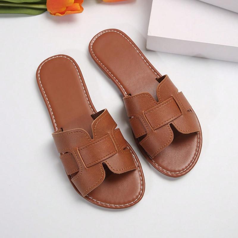 Мода 2025 Новые женские плоские сандалии Открытые повседневные пляжные туфли для удобных тапочек в помещении и на улице