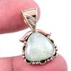 Natural Aquamarine Gemstone 925 Solid Sterling Silver TwoTone Pendant 1.25" e5K27