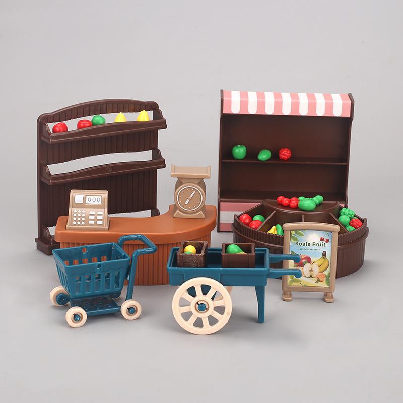 Mini Simulation Fruit Shop Small Shop Miniature Doll House Cute Play House Children'S Toys Food Scene Ornament