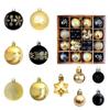 44pcs Christmas Tree Ornament Plastic Ball Decorations For DIY Crafts And Painted Designed Boxes Pendant