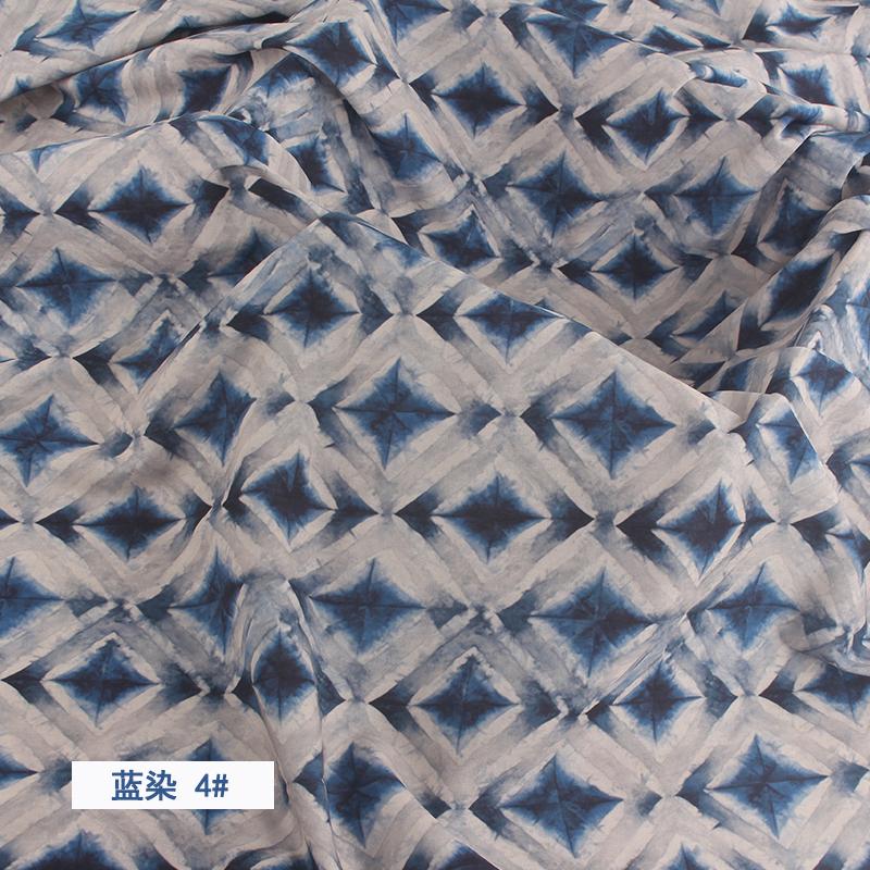 Имитация тай-дай синий краситель Цветочный принт Хлопковый поплин Тонкая ткань для DIY Детская одежда Ручная работа Аксессуары хлопковая ткань