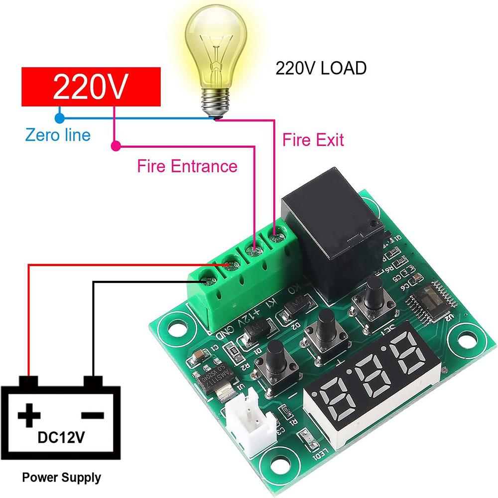 W1209 12V -50-110°C Цифровой термостат Регулятор температуры Переключатель Датчик + Корпус
