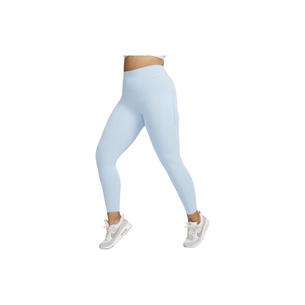 Nike Универсальные однотонные леггинсы с логотипом и высокой талией, женские леггинсы Light-Armor-Blue DQ5897-441