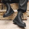 Высокие кожаные ботинки Мартин мужские в британском стиле 2024 новая модель ботинки-локомотивы увеличивающие рост кожаные ботинки 9056-J