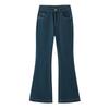 Four-sided elastic micro-pull jeans women's autumn retro dark blue high-waisted slim-fitting elastic narrow version nine-point straight-leg bell pants