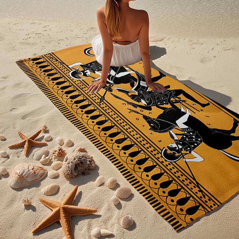 Greek Mythological Scene Beach Towel, Super Soft Microfiber, Gift for Her/Him, Birthday, for Pool, Beach, Travel, Home Decor Fan gifts