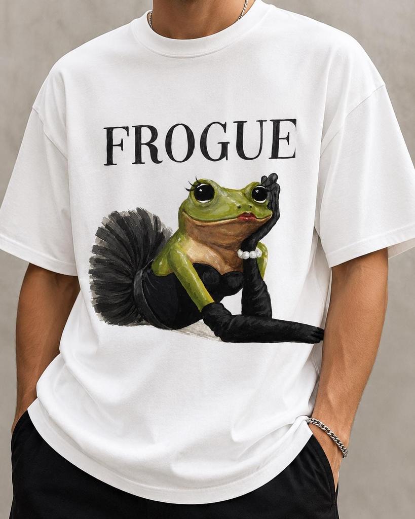 Frogue Frog Graphic Tee, Glamorous Frog Fashion Shirt, Cottagecore Unisex T-Shirt