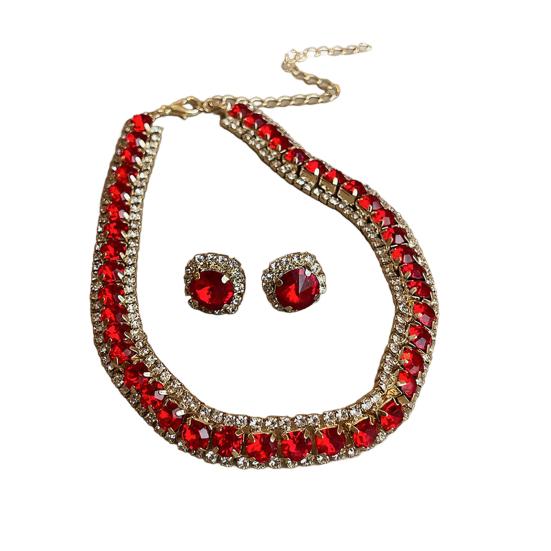 1 комплект ожерелье серьги комплект винтажный кубический цирконий регулируемая длина контрастный цвет невесты ювелирные изделия выпускной вечер свадьба серьги гвоздики