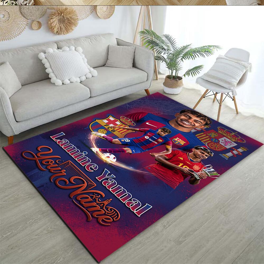 Lamin Yamal Customize Text Floor Rug Office Rug Perfect For Dining Room Study Room Outdoor Decorate Room Antislip Carpet Anime Office Decor