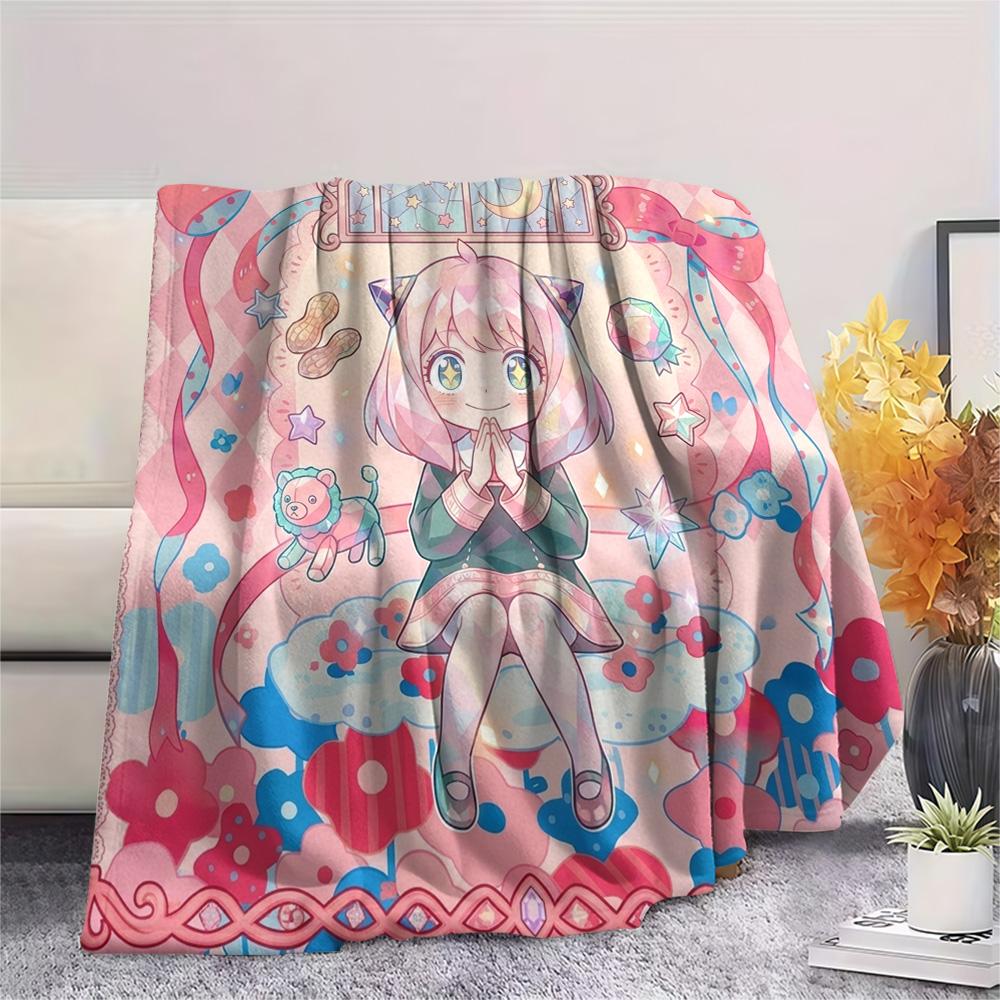 Anya Forger Print Flannel Blanket, Ultra Soft High Quality All Seasons Warm Throw, Home Decor Cozy Blanket, Perfect Christmas Gift