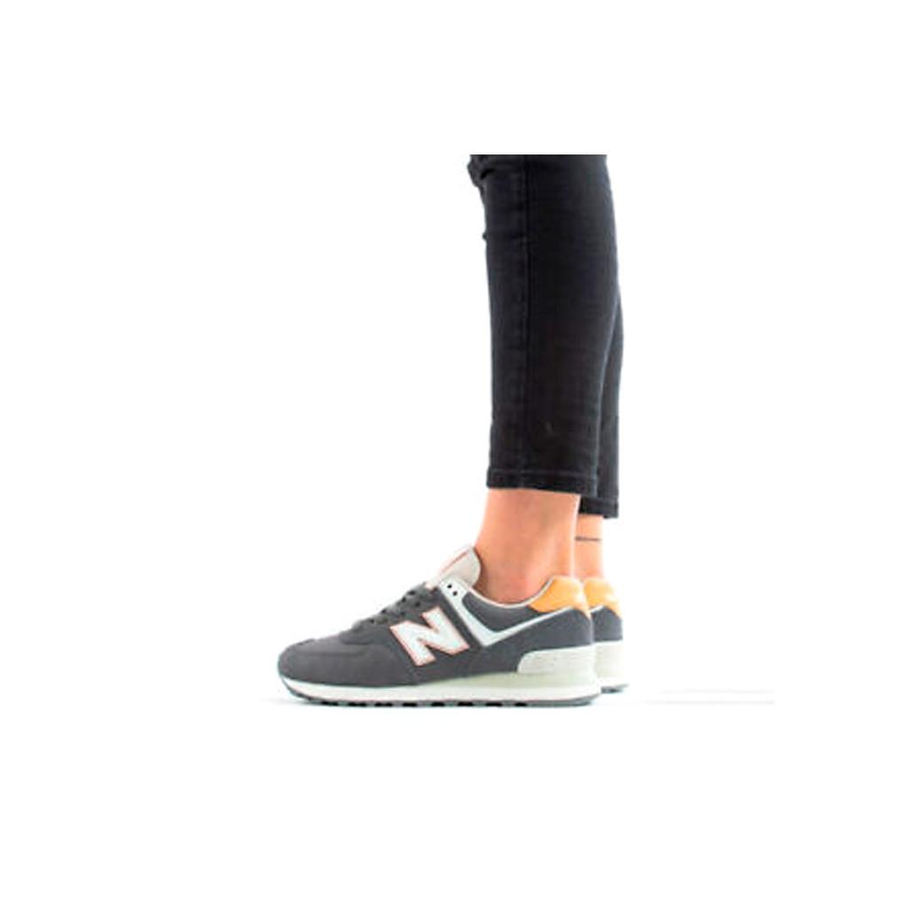 New Balance Nb 574 Ретро Амортизация Прочная Поддержка Низкий Верх Повседневные Кроссовки для Бега Женские кроссовки Серый Розовый WL574SYP