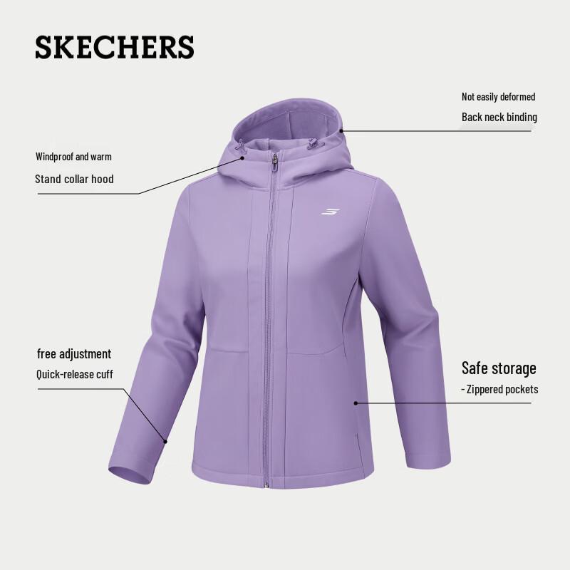 Skechers Женская осенняя повседневная ветровка с капюшоном