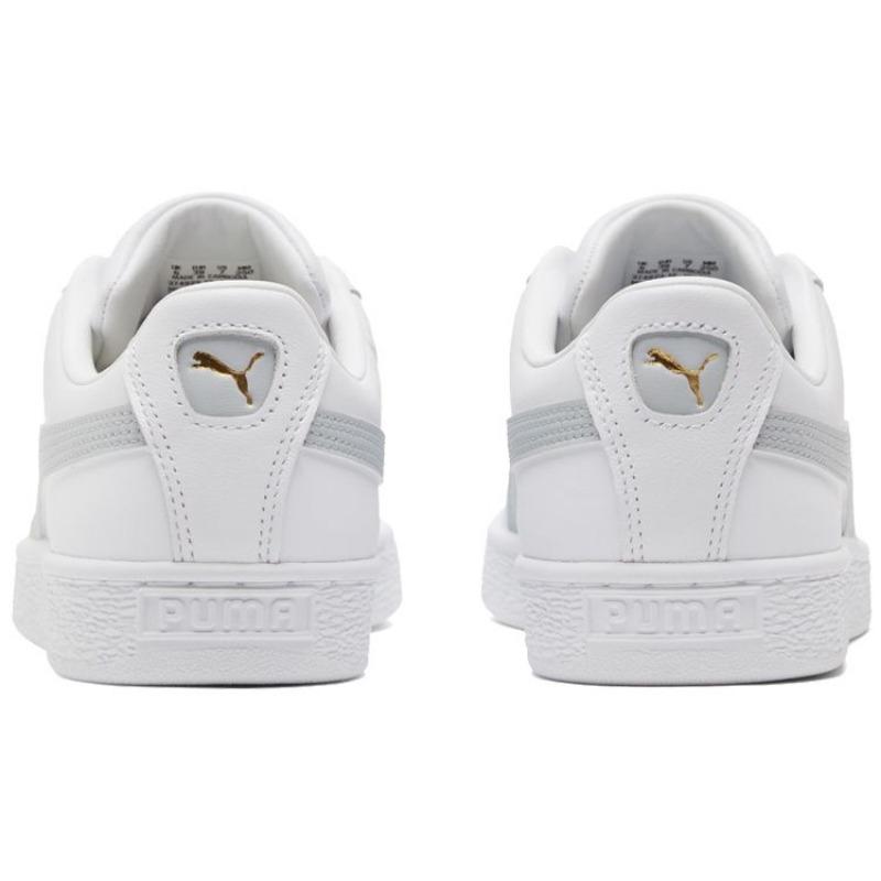 Puma Basket Classic 21 Унисекс Низкие Минималистичные Скейт-обувь Белый Серый 374923-12