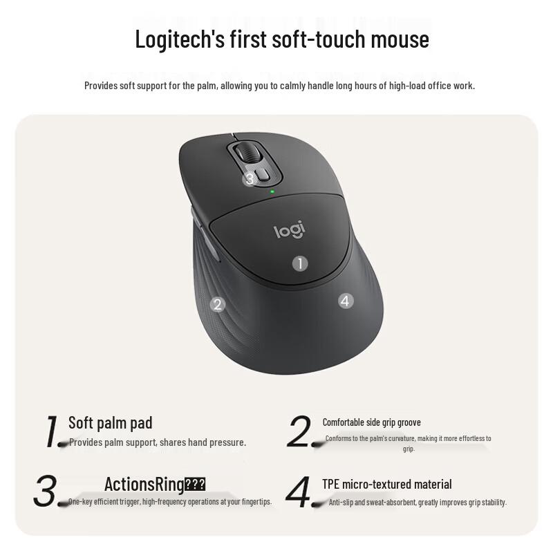 Logitech M850L Wireless Silent Mouse for Large Hands