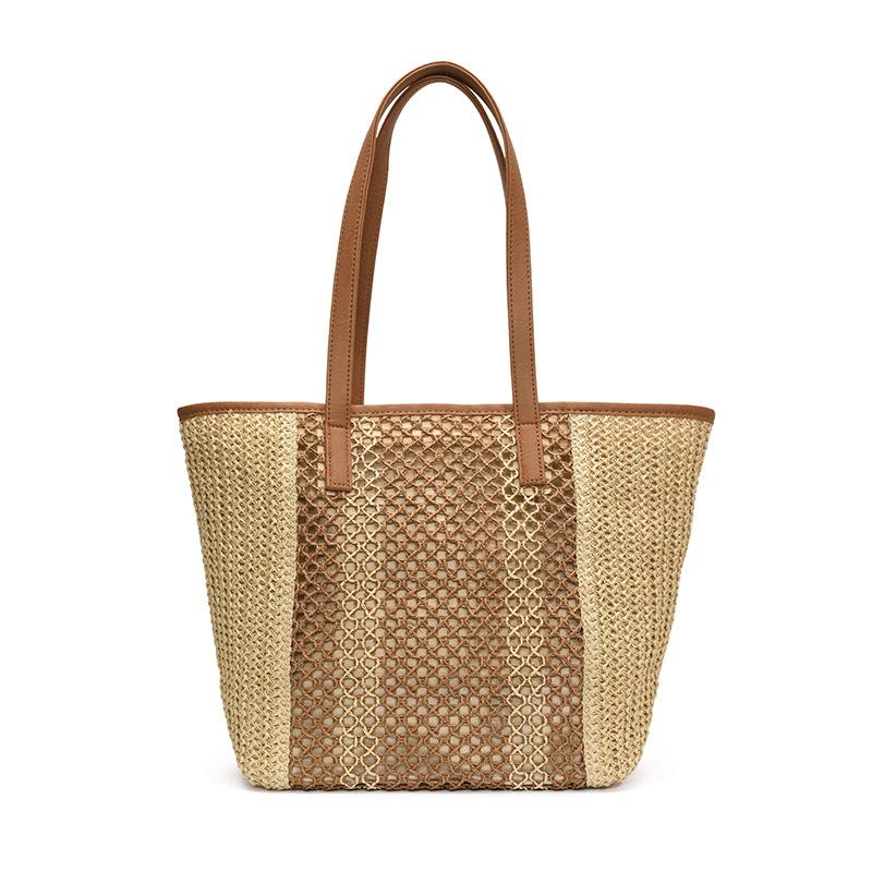 Summer large-capacity shoulder straw bag women's bag 2025 new hollow woven bag fashion underarm bag