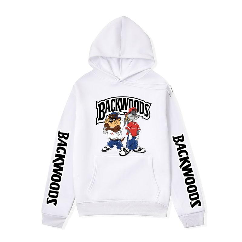 Mens Oversized Hooded Sweatshirt With Cartoon Print Fleece-Lined Winter Casual Top