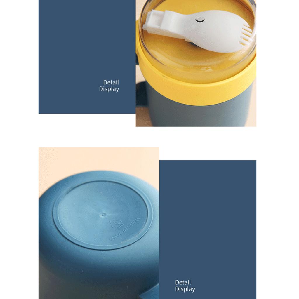 500 мл суповая чашка портативные устойчивые пластиковые изолированные контейнеры для супа с крышкой и ложкой для офиса