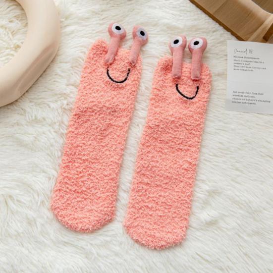 Женские термоноски, пушистые плюшевые сохраняющие тепло, милые противоскользящие средние носки-трубы для повседневного ношения