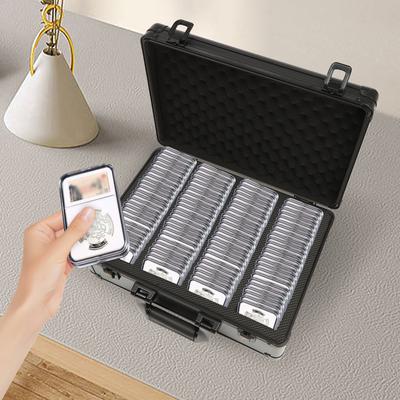 Кейс-коробка для монет в капсулах - Слот-разделители из ЭВА для капсул - Дорожный держатель для хранения, транспортировки и организации коллекции монет