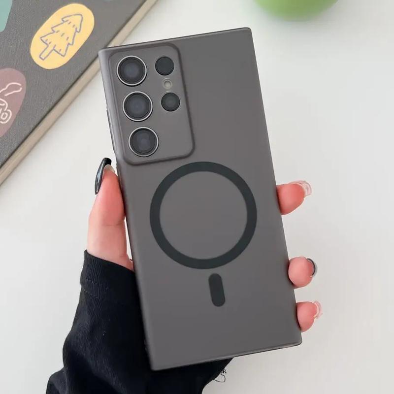 Роскошный матовый полупрозрачный ультратонкий чехол для Samsung Galaxy S25 S24 S23 Ultra S22 Plus Magsafe Magnetic Wireless Charge Clear Phone Cover