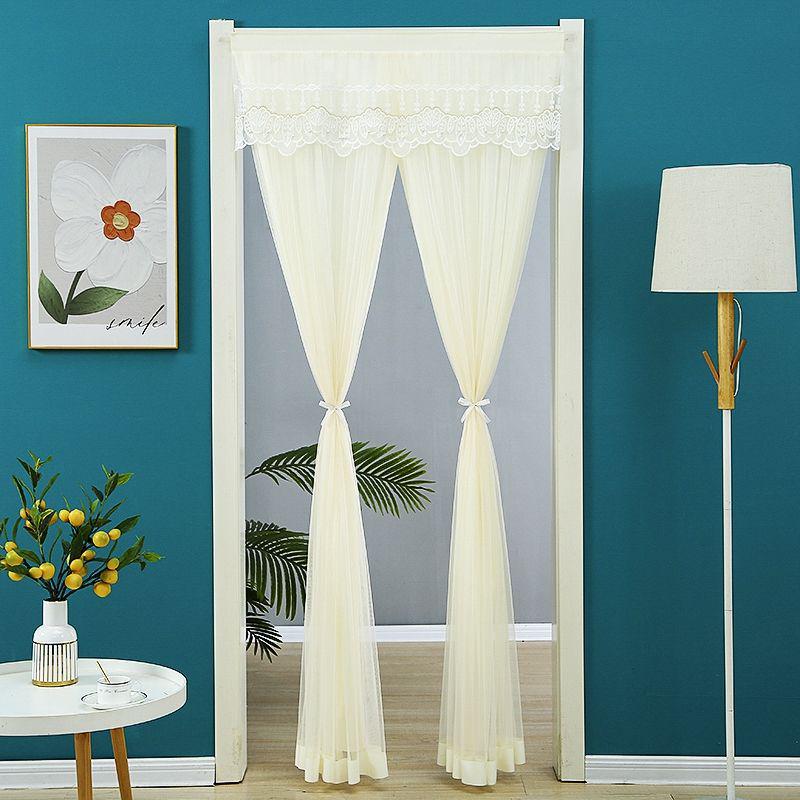 Кружевная двухслойная противомоскитная штора-дверь с перегородкой для приватности для всех сезонов