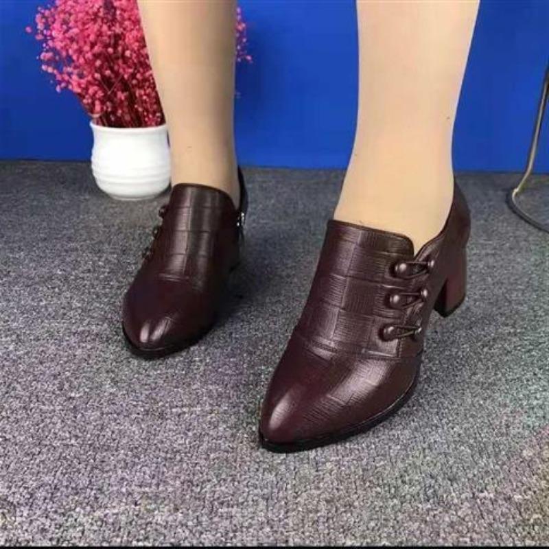 Модные туфли-лодочки с острым носком для женщин, дизайнерские туфли на среднем каблуке в стиле ретро, женская обувь на осень 2024 года, новые туфли-лодочки, трендовая обувь для ходьбы для женщин