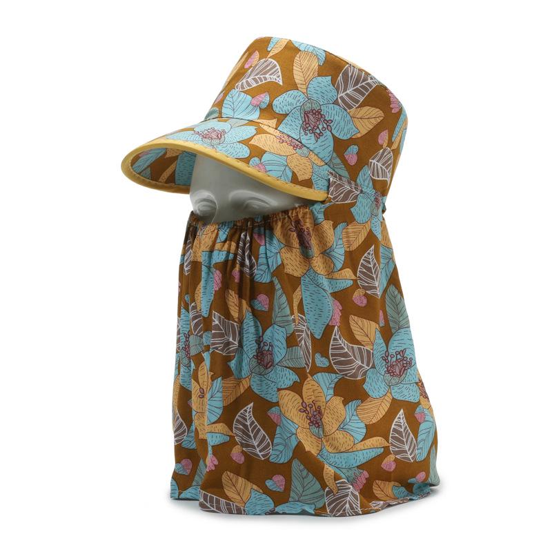 Женская летняя шляпа от солнца с широкими полями, шалью и маской для лица для езды на велосипеде и сбора чая - Дышащая и защитная.