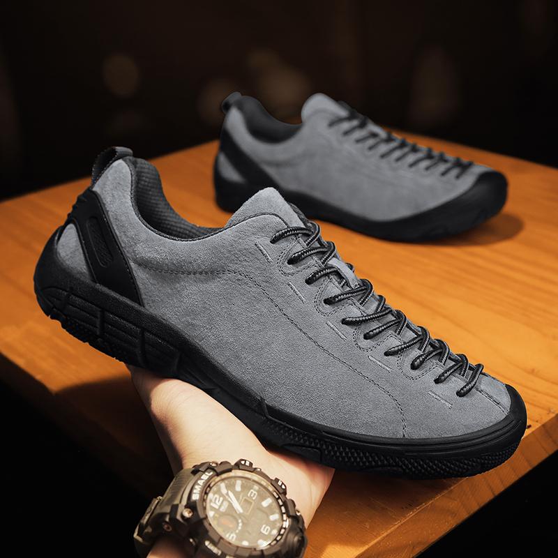 Men's Genuine Leather Shoes Outdoor Non-slip Sneakers Breathable Large Size Casual Shoes Fashion Flats Boat Shoes Men Loafers