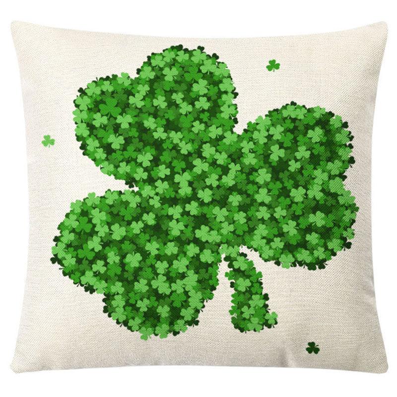 St. Patrick's Day European Holiday Four-leaf Clover Cushion Pillow Case Office Lumbar Support