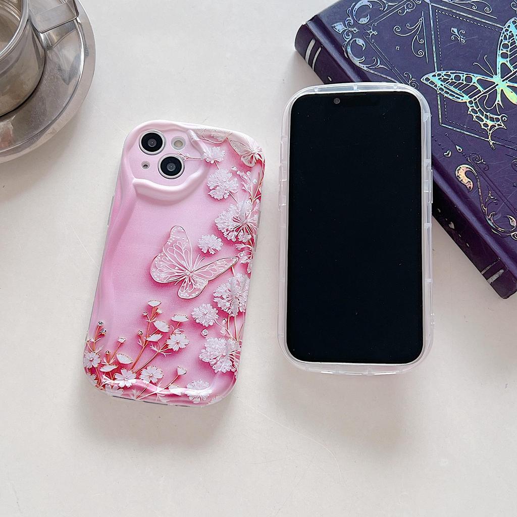 Силиконовый чехол для Xiaomi Redmi Note 14 13 Samsung A56 A26 A36 Oppo A3 A5 Pro Tecno Spark 30C Funda Cartoon Butterfly Flowers Cover Soft TPU Bumper