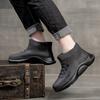 Foam rain shoes men's adult fashion short rain boots non-slip water shoes velvet cotton kitchen short rubber shoes fashion women