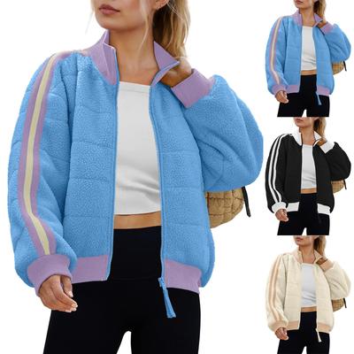 Женское модное однотонное пальто с длинными рукавами, свободная куртка на молнии