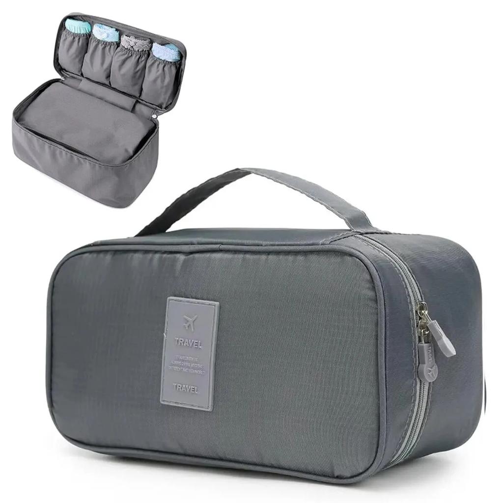 Portable Travel Organizer Bag - Multi-Function Underwear & Bra Storage, Toiletry Cosmetic Case for Outdoor Trips