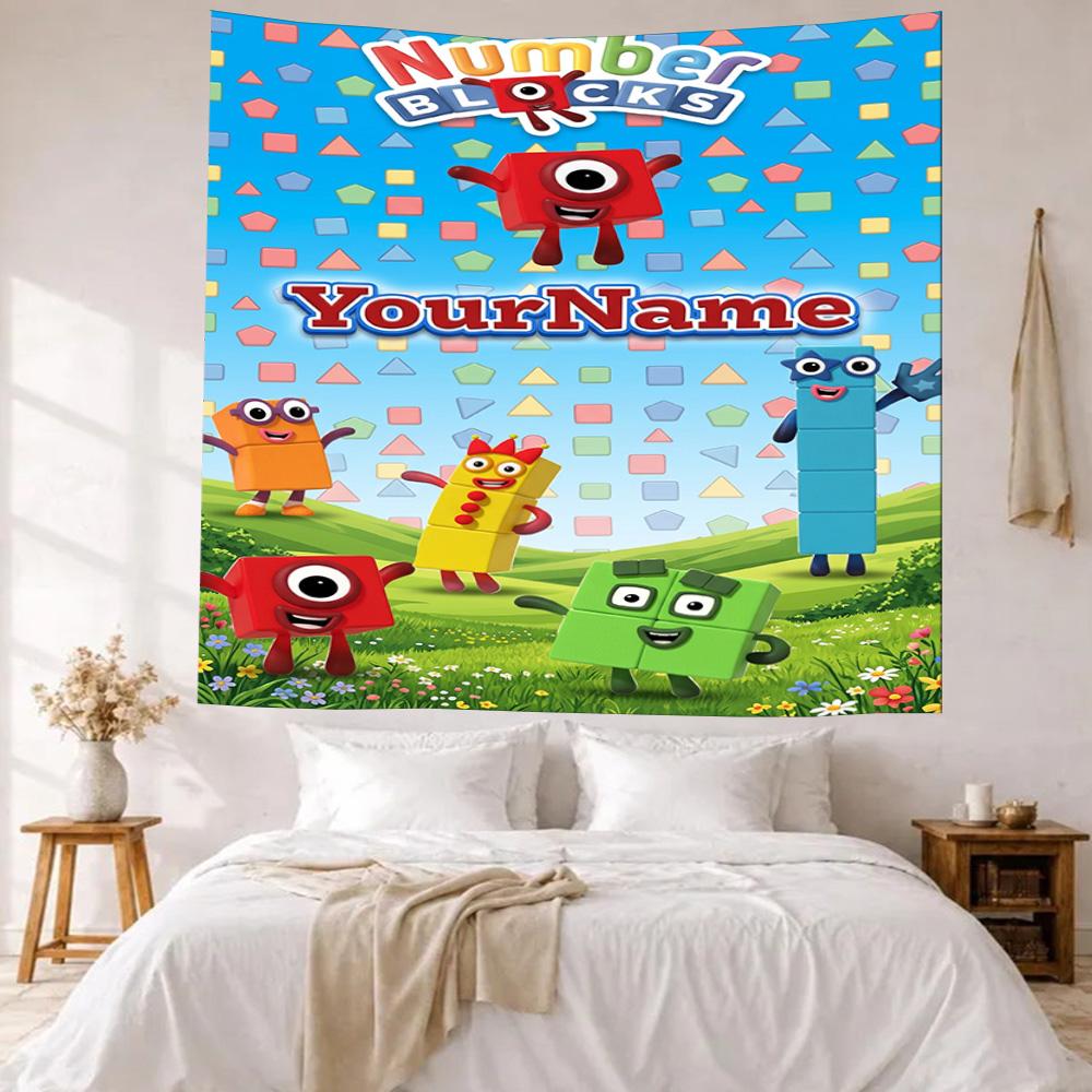 Numberblocks Custom Your Name Wall Decor Tapestry Art For Pet Memorial Birthdaywedding Party Backdrop Family Gift