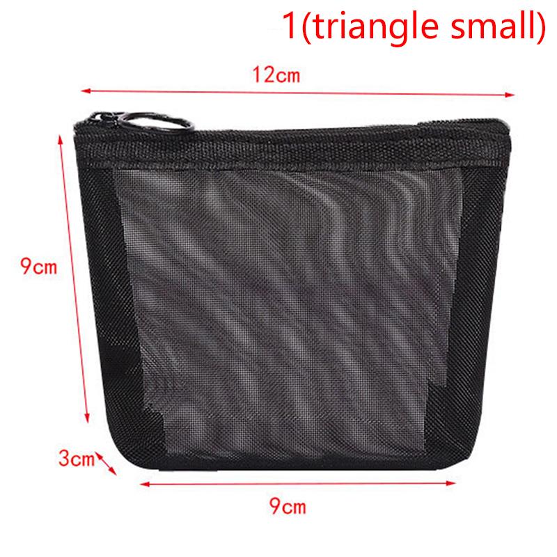 1Pc Black Transparent Mesh Makeup Case Organizer Storage Pouch Casual Zipper Toiletry Wash Bag Make Up Women Travel Cosmetic Bag