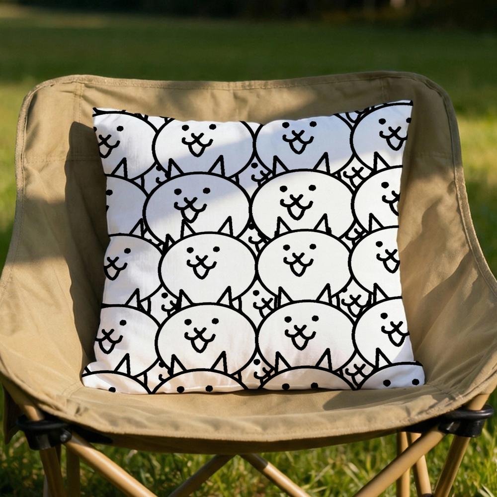 The BBattle Cats Cushion Cover Soft Reversible Durable Pillow Cover MultiScene Use for Home Car Daily Comfort