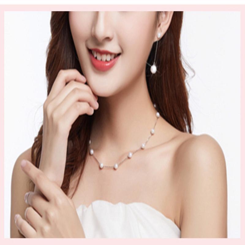 Серебряные серьги-продевки 925 пробы с жемчугом и кристаллами: Корейские модные украшения в трех стилях