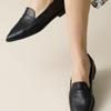 Женская мода Черный цвет Женские мокасины Повседневная обувь на плоской подошве