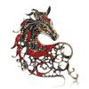 Vintage Rhinestone Horse Head Brooches Casual Metal Badge Pin Zodiac Animal Pins  for Women