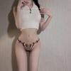Эротические стринги с открытой промежностью, сексуальное нижнее белье с бабочкой, стринги с вышивкой