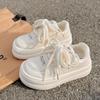 Thick Bottom Round Head Big Head Shoes for Women Spring New Small Niche Fashion Casual Small White Shoes