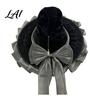 Gothic Witch Hat for Women Girls Lolita Style Wide Brim Decorative Music Festivals with Bow Halloween Costume Accessory Elegant Headwear