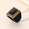 Vintage Obsidian Men's Fashion Hand Jewelry Punk Hip Hop Ring